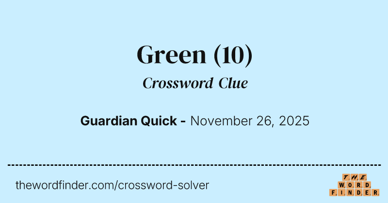 Green crossword clue image