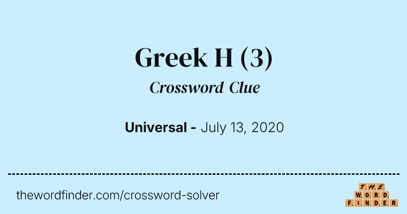 Greek H crossword clue image