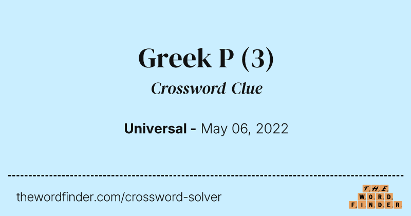 Greek P crossword clue image