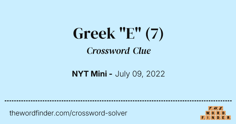 Greek "E" crossword clue image