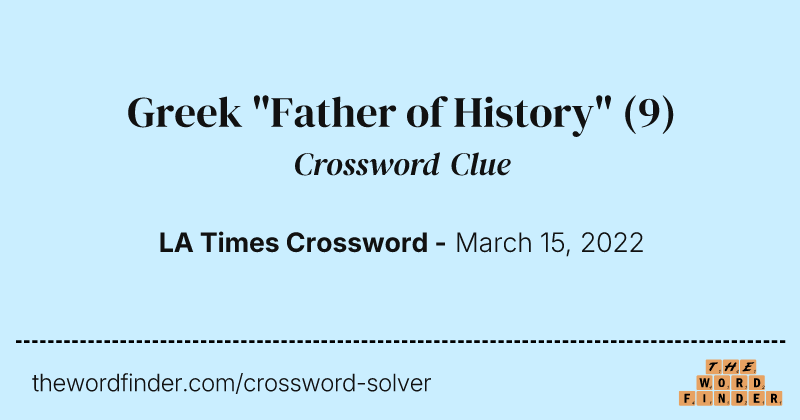 Greek "Father of History" crossword clue image
