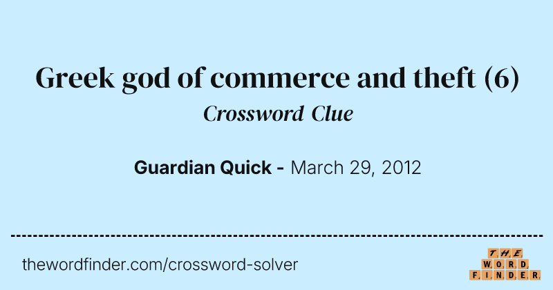 Greek god of commerce and theft crossword clue image