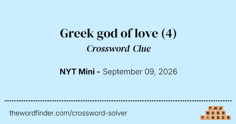 Greek god of love crossword clue image