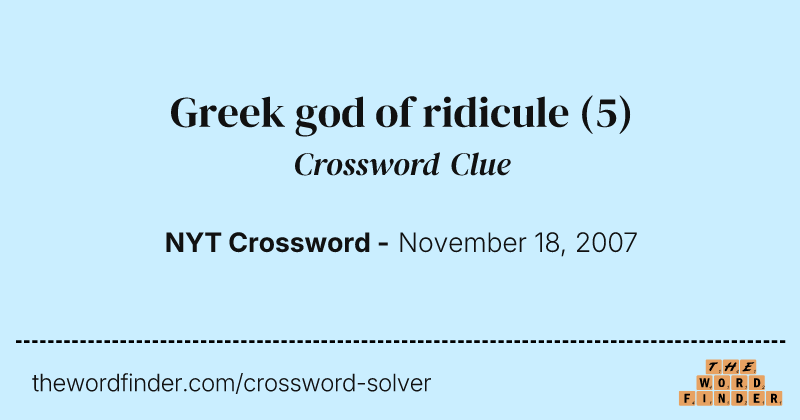 Greek god of ridicule crossword clue image