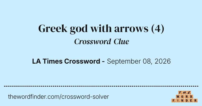 Greek god with arrows crossword clue image