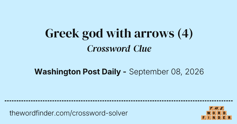 Greek god with arrows crossword clue image
