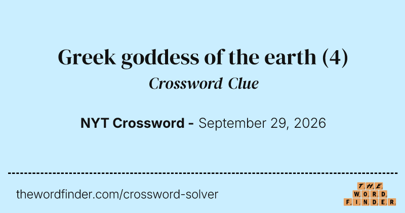 Greek goddess of the earth crossword clue image