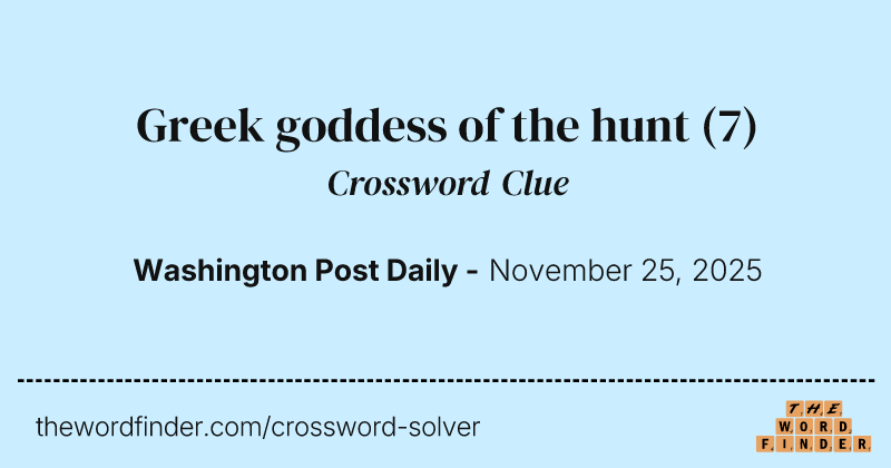 Greek goddess of the hunt crossword clue image
