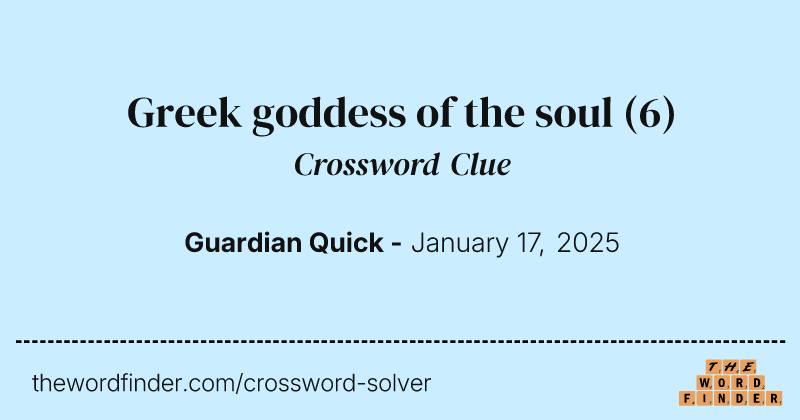 Greek goddess of the soul crossword clue image