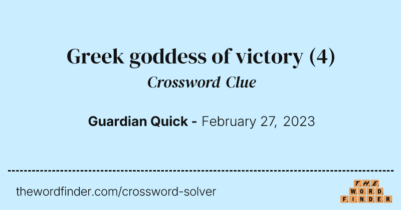 Greek goddess of victory crossword clue image