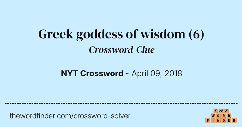 Greek goddess of wisdom crossword clue image