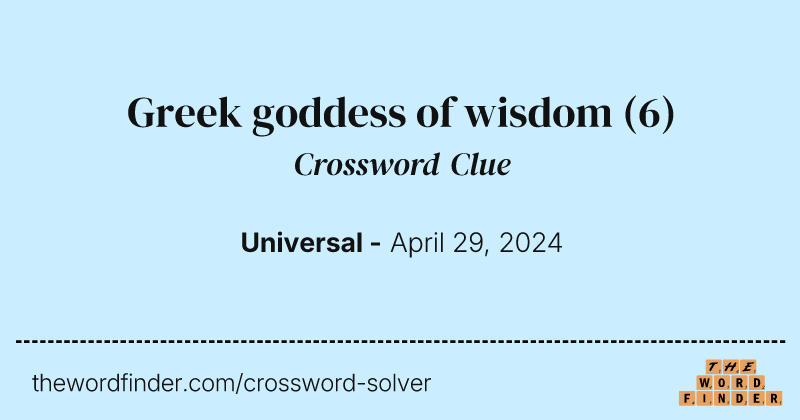 Greek goddess of wisdom crossword clue image