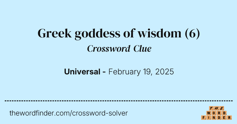 Greek goddess of wisdom crossword clue image