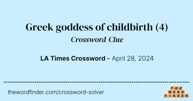 Greek goddess of childbirth crossword clue image