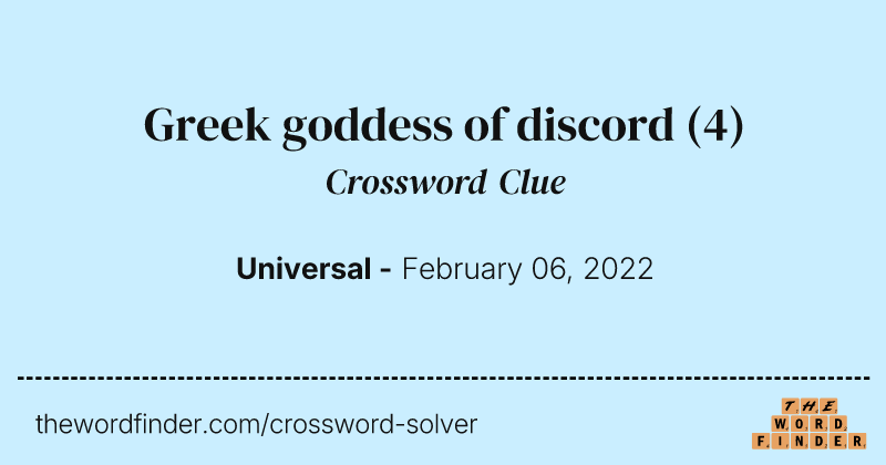 Greek goddess of discord crossword clue image