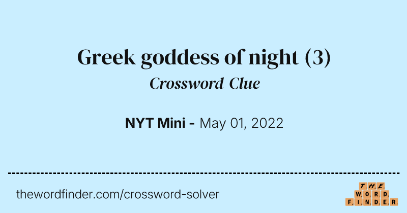 Greek goddess of night crossword clue image