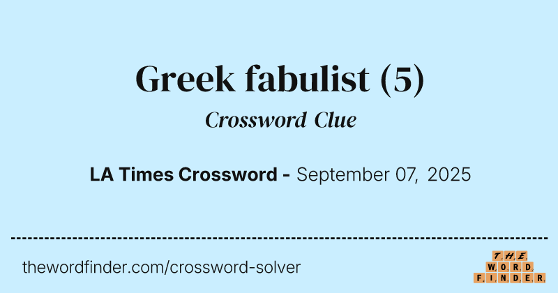 Greek fabulist crossword clue image
