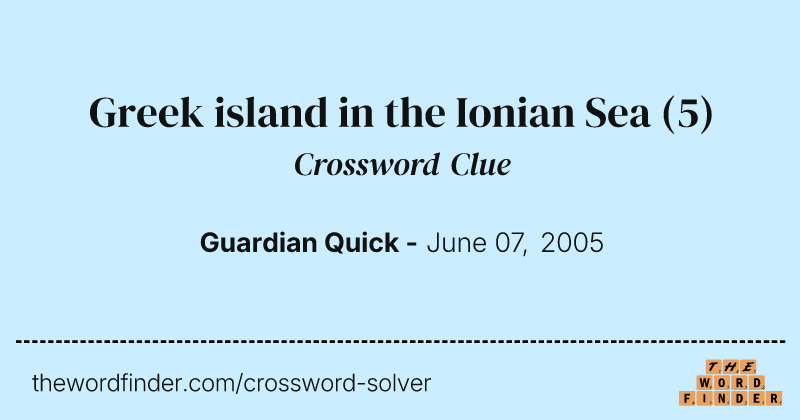 Greek island in the Ionian Sea crossword clue image