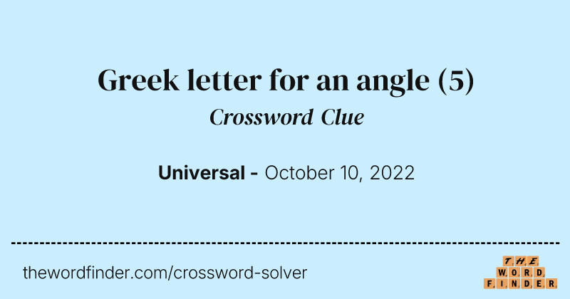 Greek letter for an angle crossword clue image