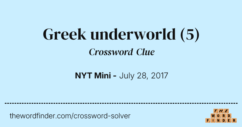 Greek underworld crossword clue image