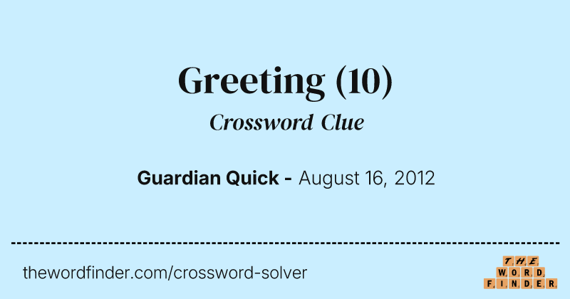 Greeting crossword clue image