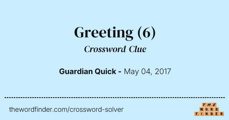 Greeting crossword clue image