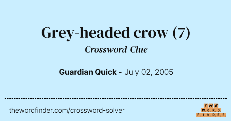 Grey-headed crow crossword clue image