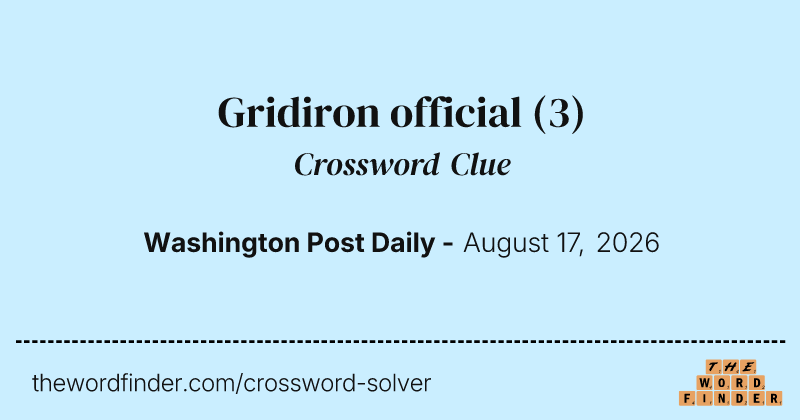 Gridiron official crossword clue image
