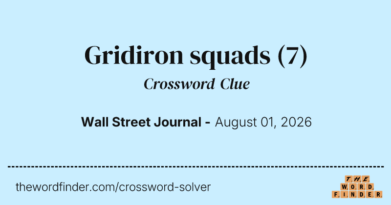 Gridiron squads crossword clue image