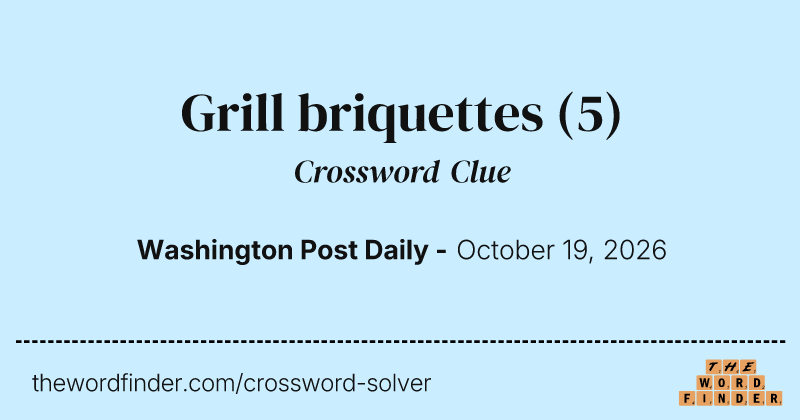 Grill briquettes crossword clue image