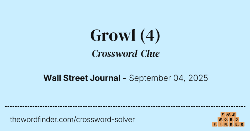 Growl crossword clue image