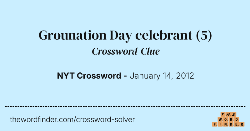 Grounation Day celebrant crossword clue image