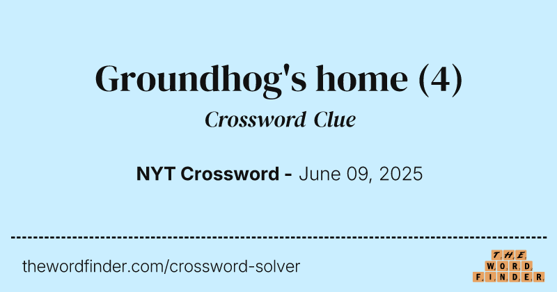 Groundhog's home crossword clue image
