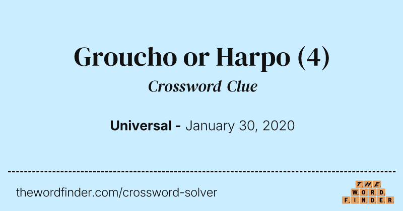 Groucho or Harpo crossword clue image