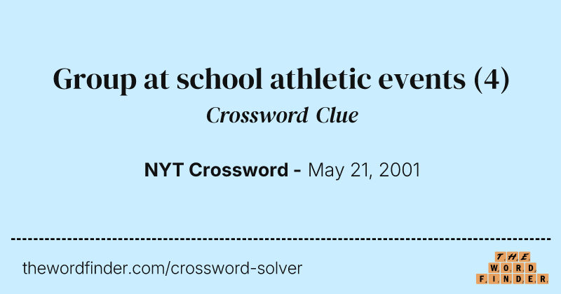 Group at school athletic events crossword clue image