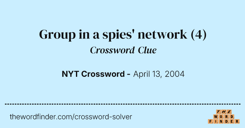 Group in a spies' network crossword clue image
