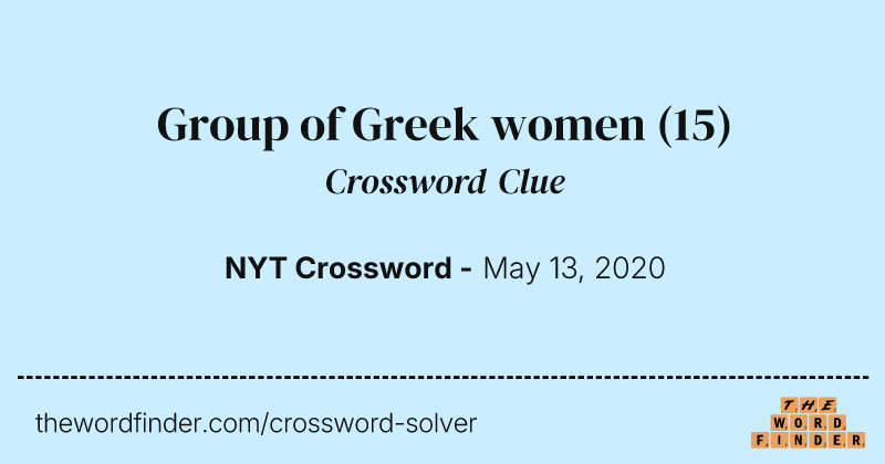 Group of Greek women crossword clue image