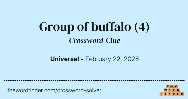 Group of buffalo crossword clue image