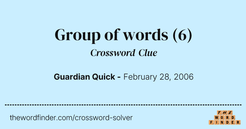 Group of words crossword clue image