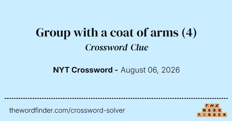 Group with a coat of arms crossword clue image