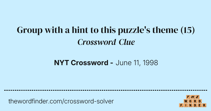 Group with a hint to this puzzle's theme crossword clue image