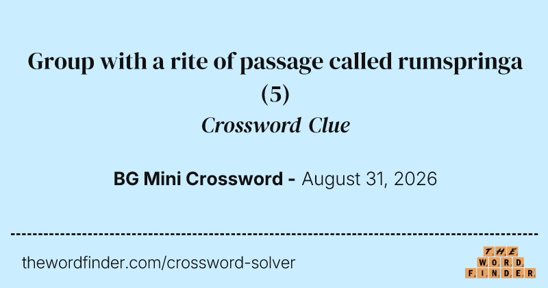 Group with a rite of passage called rumspringa crossword clue image