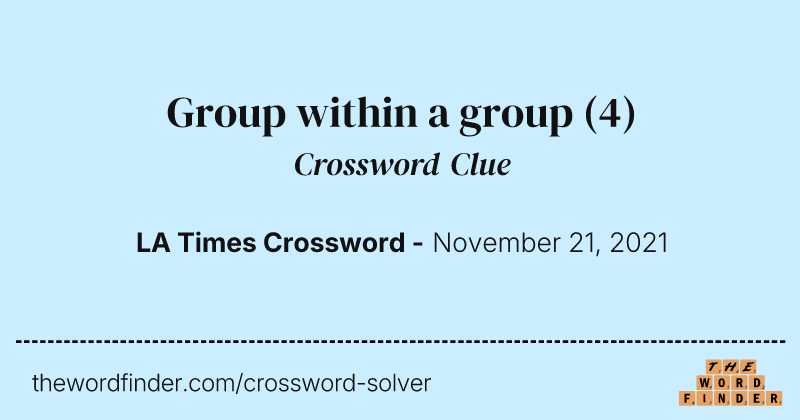 Group within a group crossword clue image