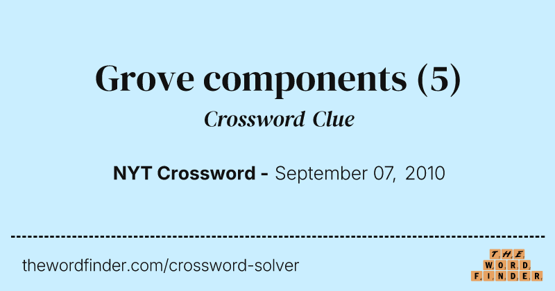Grove components crossword clue image