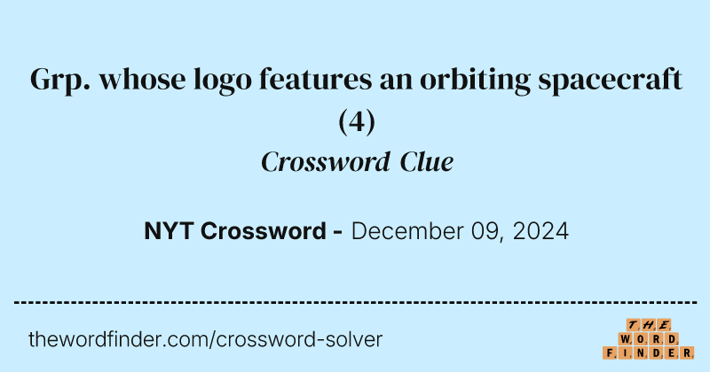 Grp. whose logo features an orbiting spacecraft crossword clue image