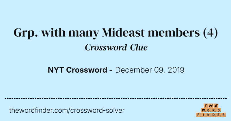 Grp. with many Mideast members crossword clue image