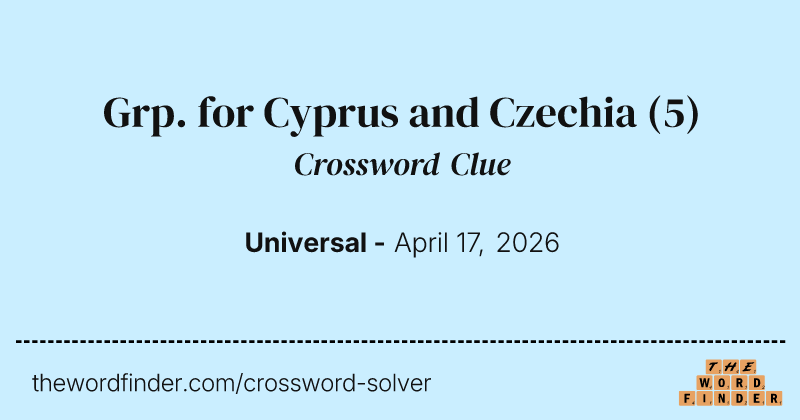 Grp. for Cyprus and Czechia crossword clue image