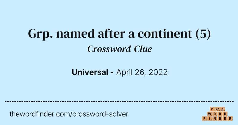 Grp. named after a continent crossword clue image