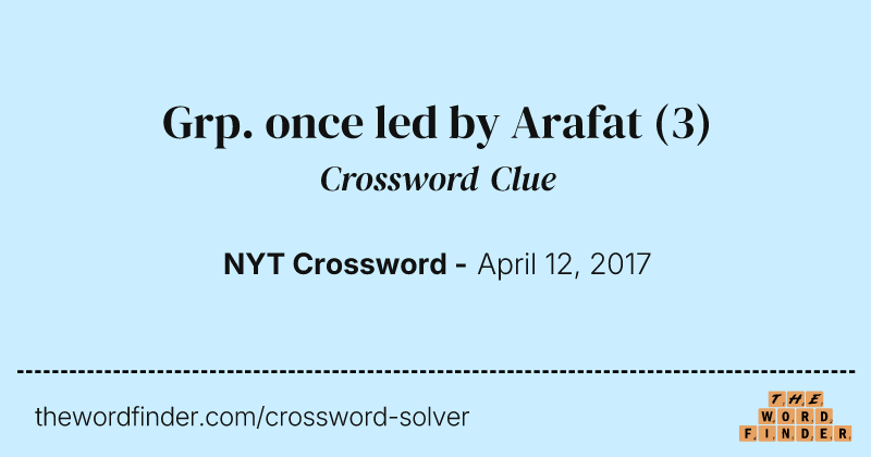 Grp. once led by Arafat crossword clue image