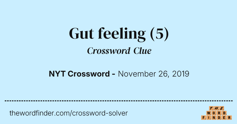 Gut feeling crossword clue image